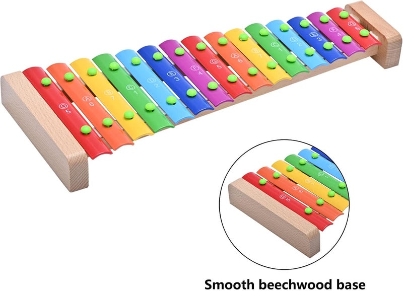 LIEKE Xylophone 15 Tones Glockenspiel Musical Instrument Toy Gift for kids Adults - Image 3